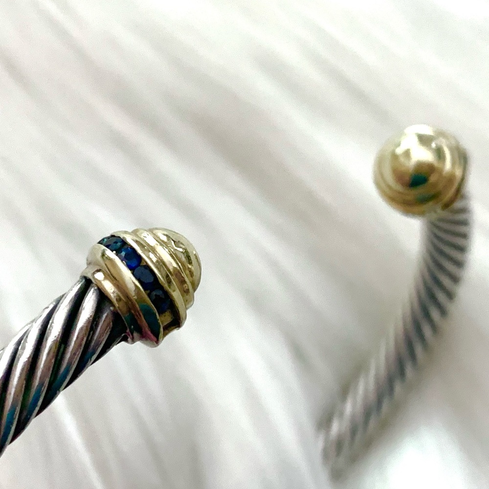 RARE VINTAGE Yurman sapphire gold dome cable bracelet - Picture 5 of 11
